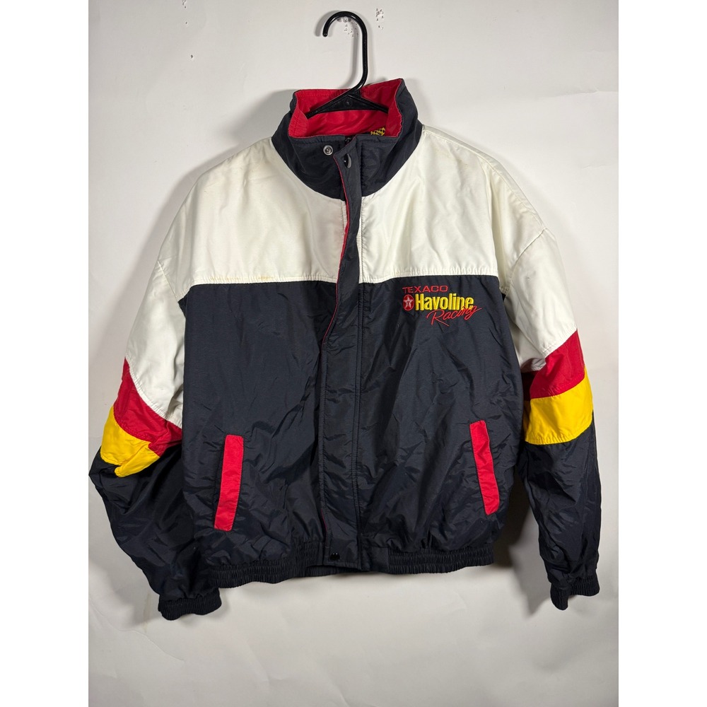 Vintage Holloway Texaco Havoline Racing Jacket Mens Large Colorblock Windbreaker